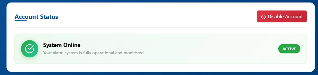 Account Status Screen