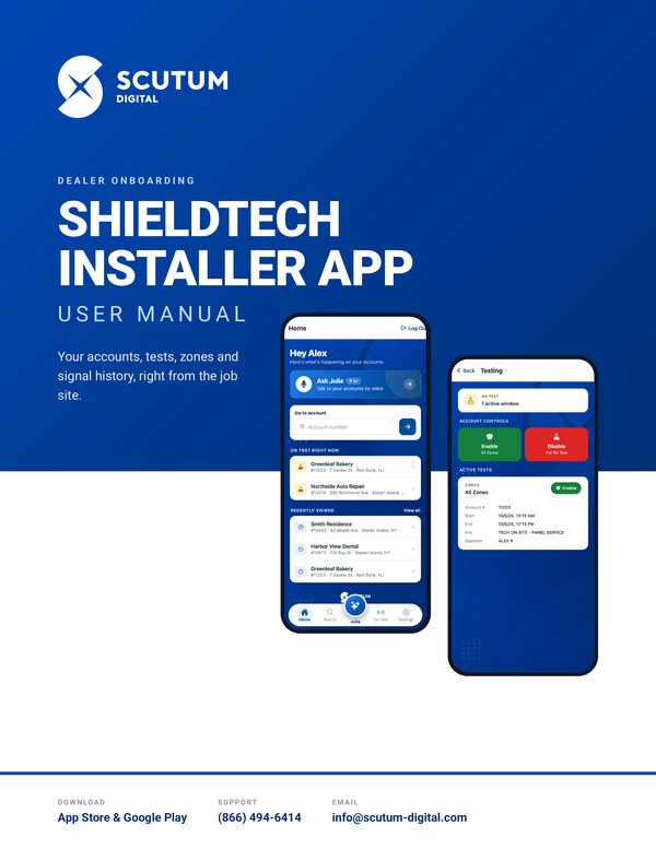 ShieldTech Installer App — User Manual — cover page